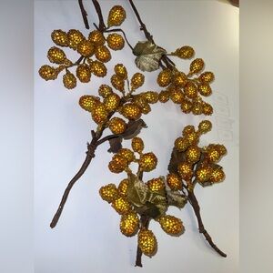 5 Vintage Beaded Fruit Grapes Decorative Artificial Faux Fruit pushpin ORANGE